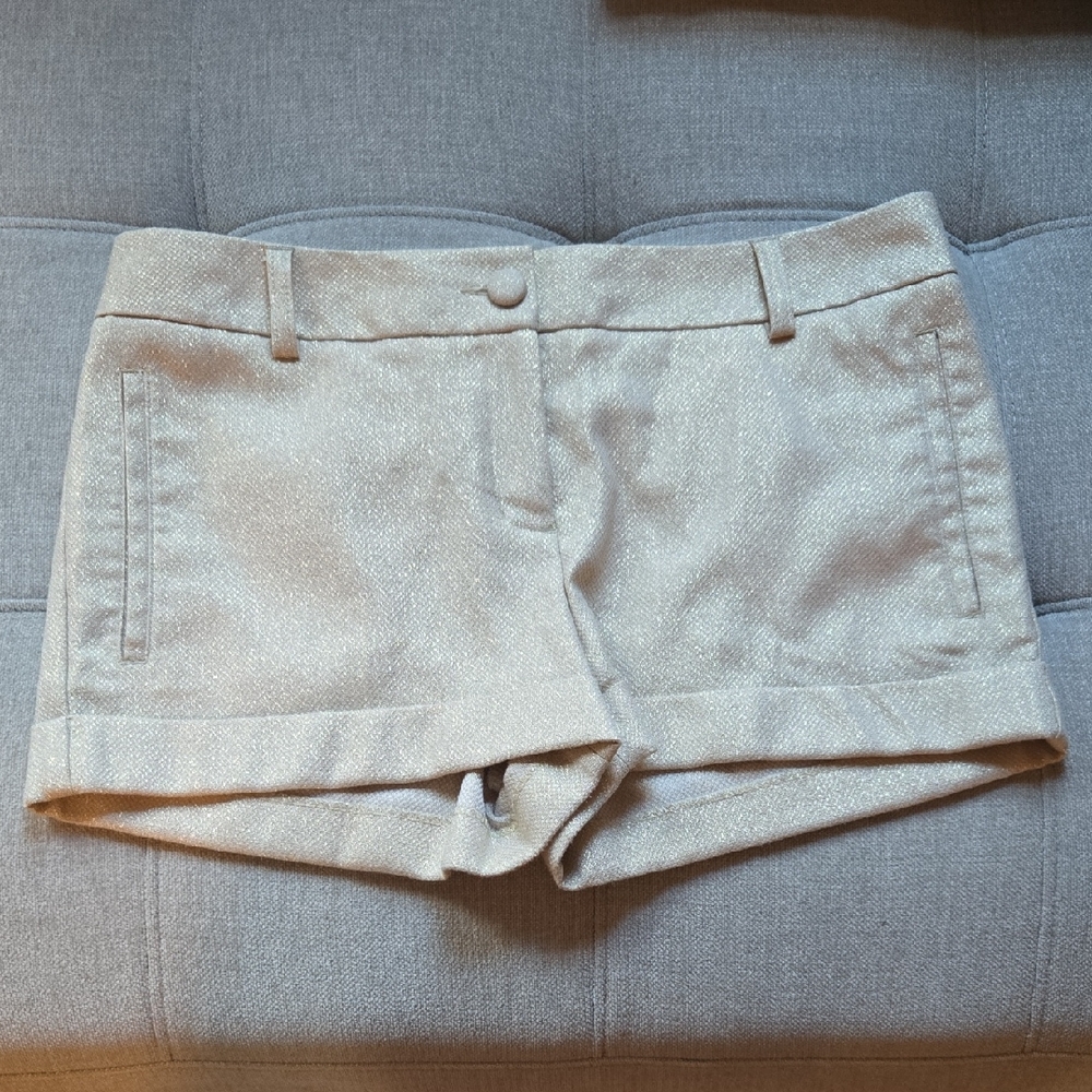 Express High Waist Cream Shorts